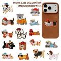 Parches bordados autoadhesivos de perro salchicha para decorar fundas de móvil - Colección Completa (Juego de 17)