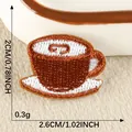 Cartoon brown coffee cup embroidered iron-on patch for DIY clothing accessories decoration - Coffee Cup Style (1) / 1 Piece(2.6x2.0cm)