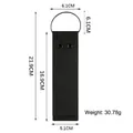 Durable black canvas keychain ribbon with dimensions and weight details displayed - Black (2)