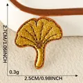 Ginkgo leaf embroidery patch for DIY clothing decoration, 2.7x2.5cm iron-on decal - Ginkgo Leaf Style(2) / 1 Piece(2.7x2.5cm)