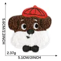 Cute cartoon dog chenille embroidery patch, self-adhesive DIY decor for phone cases, 2.2-inch - Top Hat Dog Style (3*Self-Adhesive)