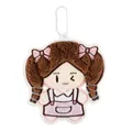 Cute plush cartoon girl keychain with brown braids and pink bows for bags. - Double Braids Pink Pants Girl (Style 6)