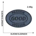 Parche bordado de mezclilla óvalo Passion Good, 8,2x5,6 cm para reparación de ropa DIY - Óvalo Azul Denim (PASSION GOOD)(B1R-C-2-8) / 8.2x5.6cm