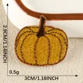 Golden autumn pumpkin cartoon iron-on embroidery patch with size dimensions in cm and inch - Pumpkin Style(4) / 1 Piece(2.9x3.0cm)