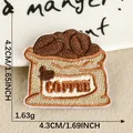 Écusson brodé de sac à café pour accessoires de vêtements DIY, taille 4,3x4,2 cm - Sac de café / 1 Pièce