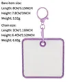 Vierkante witte vilten patch sleutelhanger met paarse rand DIY borduurbasis hanger - Vierkante Stijl (H3L-C-1-5) / Paars