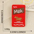 Red milk carton embroidered patch for clothing DIY crafts 5.1x3.1cm - Milk Style (2*) / 1 Piece/Pack