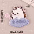 Cute cartoon animal embroidered patch sticker with lucky Chinese text for DIY - Lollipop Animal (H1L-A-2-4)