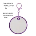 Paarse ronde vilten DIY-sleutelhanger bagagelabel met afmetingen en gewichtgegevens - Ronde Stijl (H3L-C-2-8) / Paars