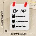 Embroidered On KPI patch for clothing and DIY decor, white background, 6.3x4.2cm - On kpi Style (3*) / 1 Piece/Pack