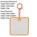 Llavero cuadrado de fieltro blanco con borde bordado naranja para etiquetas de equipaje - Estilo Cuadrado (H3L-C-1-7)
