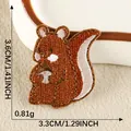 Cartoon Eichhörnchen Stickerei Aufnäher für DIY Kleidung Accessoires - Eichhörnchen Stil(7) / 1 Stück(3.3x3.6cm)