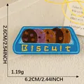 Embroidered biscuit patch with dimensions for clothing and DIY craft accessories - BISCUIT Style (7*)