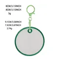 Llavero redondo de fieltro bricolaje etiqueta de equipaje con borde verde y datos - Estilo Redondo (H3L-C-2-5)