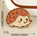 Niedlicher Igel-Stickaufnäher zum Aufbügeln für DIY-Kleidungsdekoration 3,6x2,8 cm - Igel Stil(10) / 1 Stück(3.6x2.8cm)