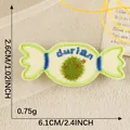 Embroidered durian candy shape patch for DIY clothing and accessories customization - durian Style (10*)