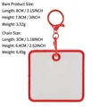 Llavero de etiqueta de equipaje de fieltro blanco cuadrado con borde rojo DIY - Estilo Cuadrado (H3L-C-1-6)
