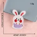 Patch brodé lapin de dessin animé mignon dans une tasse pour décoration de vêtement - Lapin dans une Tasse Auto-adhésif (B2L-C-2-6)