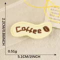 Embroidered Coffee patch with bean motif for DIY clothing and bags accessory 5.1cm - Coffee Style (11*)