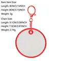 Llavero redondo de fieltro blanco con borde bordado rojo para parches DIY y etiquetas maleta - Estilo Redondo (H3L-C-2-6)
