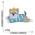 Parche bordado de perro salchicha para ropa DIY y decoración de fundas de teléfono - Teckel (Sombrero Amarillo Rayas)