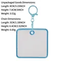 Llavero cuadrado de fieltro con borde bordado azul para parches DIY y etiquetas de equipaje. - Estilo Cuadrado (H3L-C-1-8)