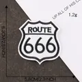 Κεντημένο επίρραμμα Route 666 ασπίδα για ρούχα αξεσουάρ σιδερώματος ή ραψίματος - Στυλ ROUTE 666 Θερμοκολλητικό Μαύρο Λευκό (D4R-A-3-8*热熔胶) / Μονό Με Θερμοκόλλα