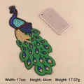 Parche de bordado de lentejuelas de pavo real verde para proyectos de costura DIY - M