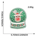 Kerst rendier sneeuwbol geborduurde patch voor kleding diy decoratieve badge - B1R-B-1-3 hotmelt lijm