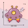 Purple UFO embroidered iron-on patch, 8x7cm space theme decorative applique for clothing - 8x7cm