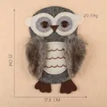 Large owl embroidered patch with fur detail, measuring 25x17.8cm for bags and clothing. - Gray Owl (E4L-A-1-9)
