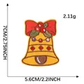 Kerstklok borduurpatch met rode strik 7cm hoogte voor kleding doe-het-zelf decoratie - B1R-B-1-7*Smeltlijm