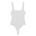 Elegante body blanco para mujer con cuello cuadrado y clásico estampado de lunares. - S / Tops / Lunares Blancos