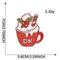 Kerst warme chocolademelk geborduurde patch met afmetingen en gewicht - B1R-B-1-6 hotmelt lijm