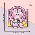 Cute bunny astronaut embroidered patch, 8cm x 6.9cm self-adhesive DIY clothing accessory - 8x6.9cm