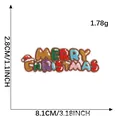 Toppa ricamata colorata Merry Christmas per vestiti 8,1x2,8 cm 1,78 g - B1R-B-1-10*Colla a caldo