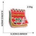 Toppa ricamata calendario di Natale festiva per accessori di abbigliamento 6.1x6.3cm - B1R-B-1-1* colla a caldo