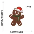 Kerst peperkoek mannetje borduurpatch 6,9x5,3 cm voor DIY decoratieve kleding - B1R-B-1-9*Smeltlijm