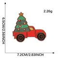 Toppa ricamata camion di Natale che trasporta un albero, dimensioni 7,2 cm x 6,5 cm, peso - B1R-B-1-8*Colla a caldo