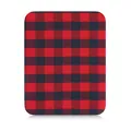Red and black buffalo plaid adhesive fabric repair patch for clothes and elbows - Red and Black Plaid Single Piece
