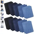 Assorted self-adhesive denim patches for elbow and knee repair in multiple blue tones - 20 Pieces Denim Set / 10.5x13.2cm