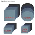 Pack of 20 adhesive denim fabric patches for elbows and knees repair in various sizes - 20 Pieces 4 Sizes Mix / 15.8x15.6cm