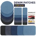 20-pack assorted adhesive denim repair patches for jeans and jackets with kit - 20 Pieces Set With Sewing Kit / 10.8x13.5cm