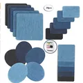 20pcs multi-shape adhesive denim repair patches set for elbow and knee clothing mending - 20 Pieces Mix With Sewing Kit / 15.8x15cm