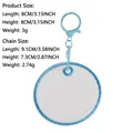 Llavero redondo de fieltro con borde azul para etiquetas de equipaje DIY y artesano - Estilo Redondo (H3L-C-2-9)