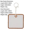 Llavero de fieltro cuadrado blanco con bordo marrón para DIY o etiqueta de equipaje - Estilo Cuadrado (H3L-C-1-3)