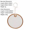 Llavero redondo de fieltro blanco para parche DIY con borde bordado marrón deco - Estilo Redondo (H3L-C-2-2)