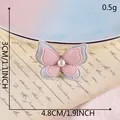 Χαριτωμένο ροζ γκρι πεταλούδα DIY αξεσουάρ με πέρλα για κλιπ μαλλιών και καρφίτσες - Πεταλούδα με Πέρλα Ροζ Γκρι Αντίθεση (G2L-B-3-11)