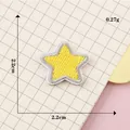 Petit patch autocollant étoile jaune brodée avec bordure argentée pour DIY 2,2 cm - Étoile Jaune Auto-adhésif (B4L-C-2-11)