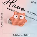 Süße orangefarbene Plüsch Bär Haarspange Comic-Stil mit den Maßen 4.4cm x 3cm für Kinder - Orangefarbener Cartoon Bär (G2L-A-4-2)